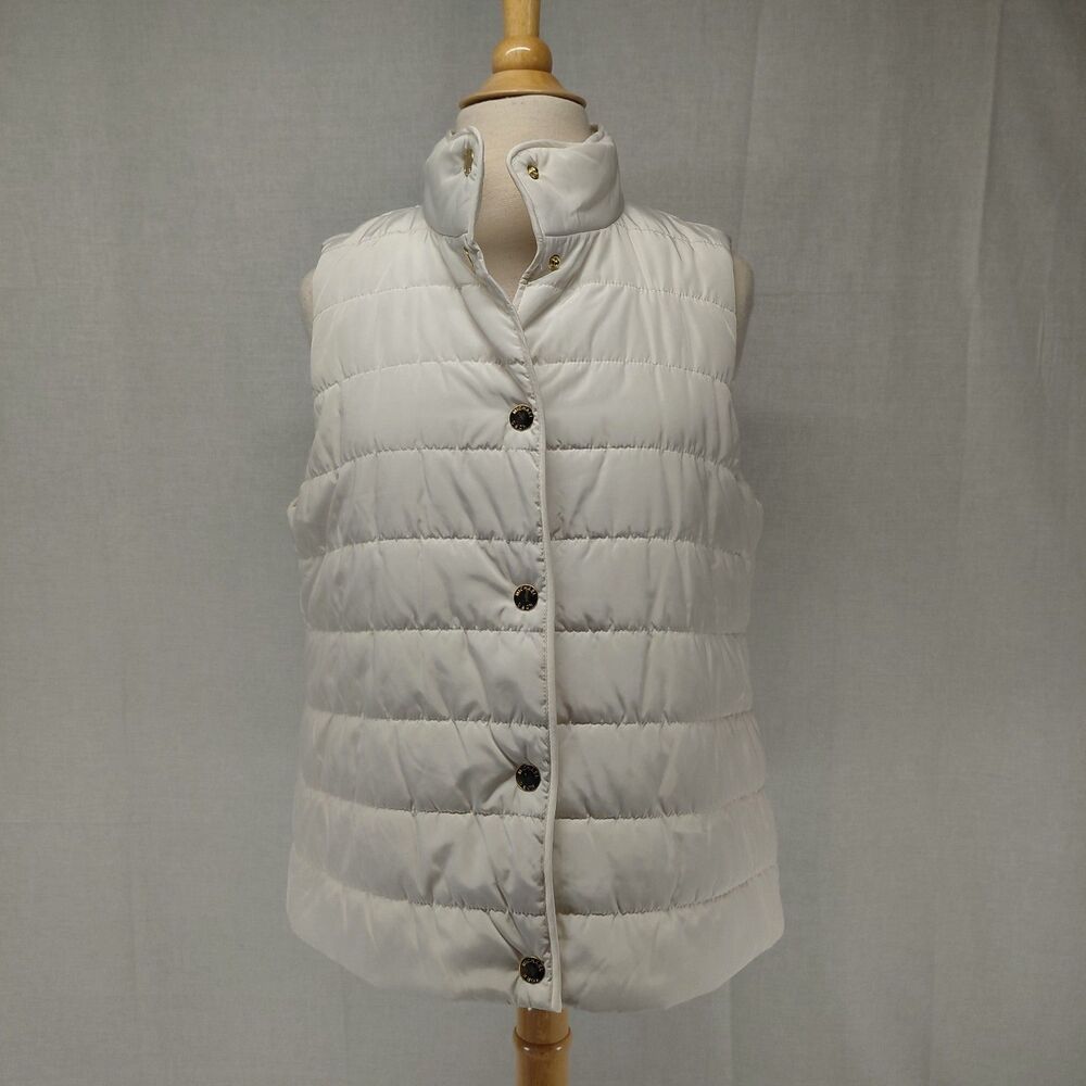 Michael Kors Snap-up Puffer Vest White Size Large